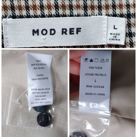 NWOT Mod Ref Recognition Pocketed Double Breasted Plaid Blazer - Picture 6 of 12